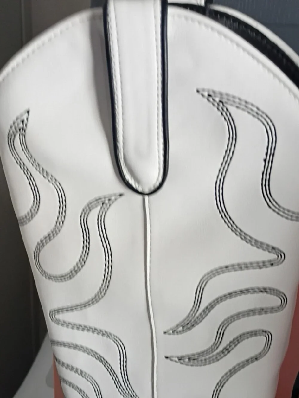 Wild Pair White and Black Over-the-Knee Western Boots